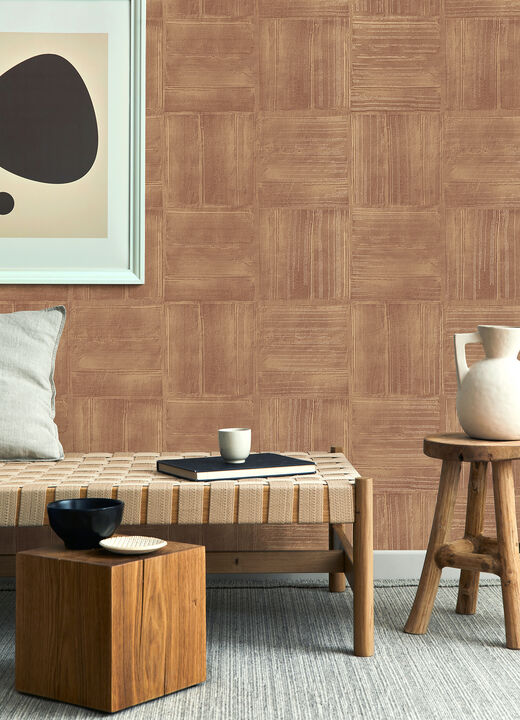 Jasper Rust Block Texture Wallpaper