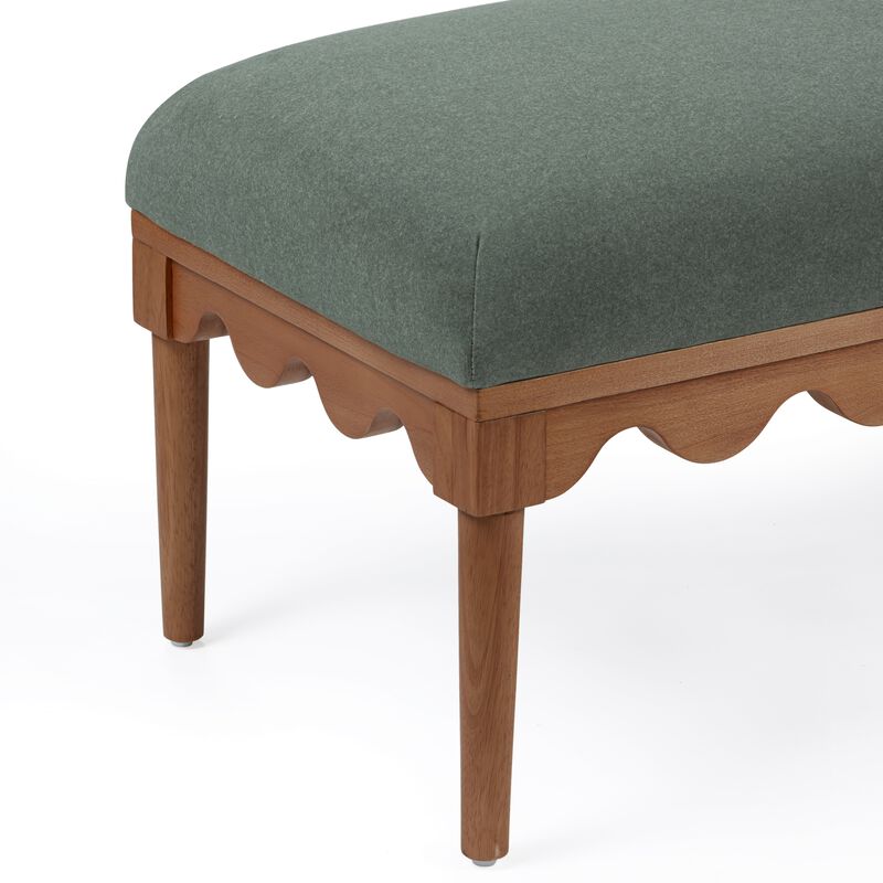 Oodle Bronze Vegan Mohair Bench in Walnut image number 3