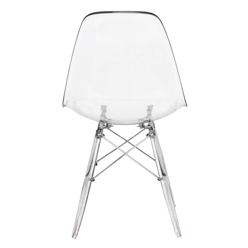 LeisureMod Dover Molded Side Chair with Acrylic Base, Set of 4