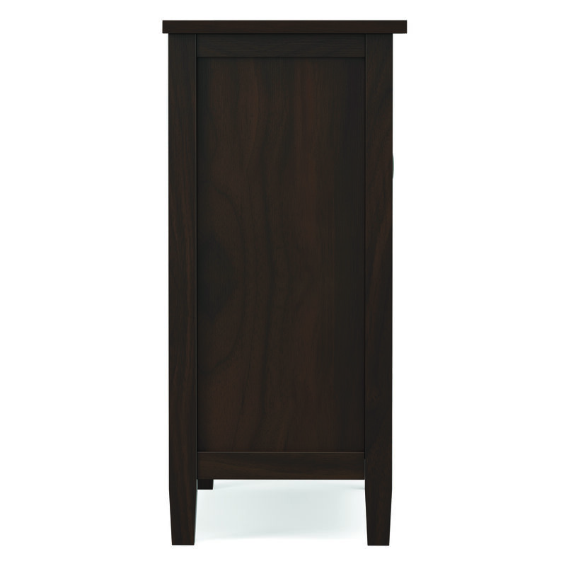 Warm Shaker SOLID WOOD 32 inch Wide Transitional Low Storage Cabinet in Tobacco Brown image number 5
