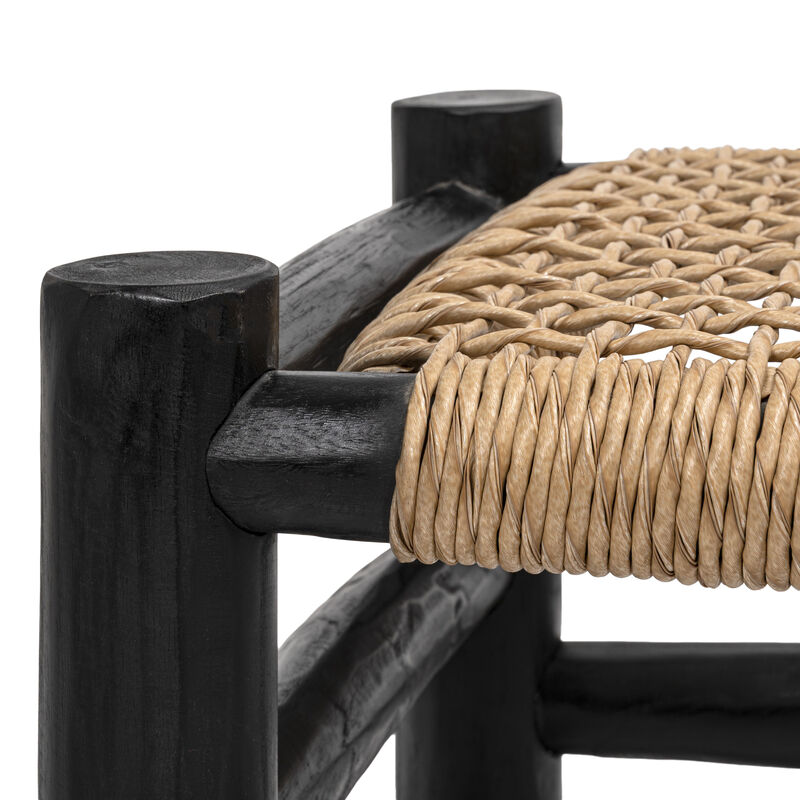 Chuck Coastal Bohemian Handcrafted Indoor/Outdoor Teak Wood Accent Stool image number 4