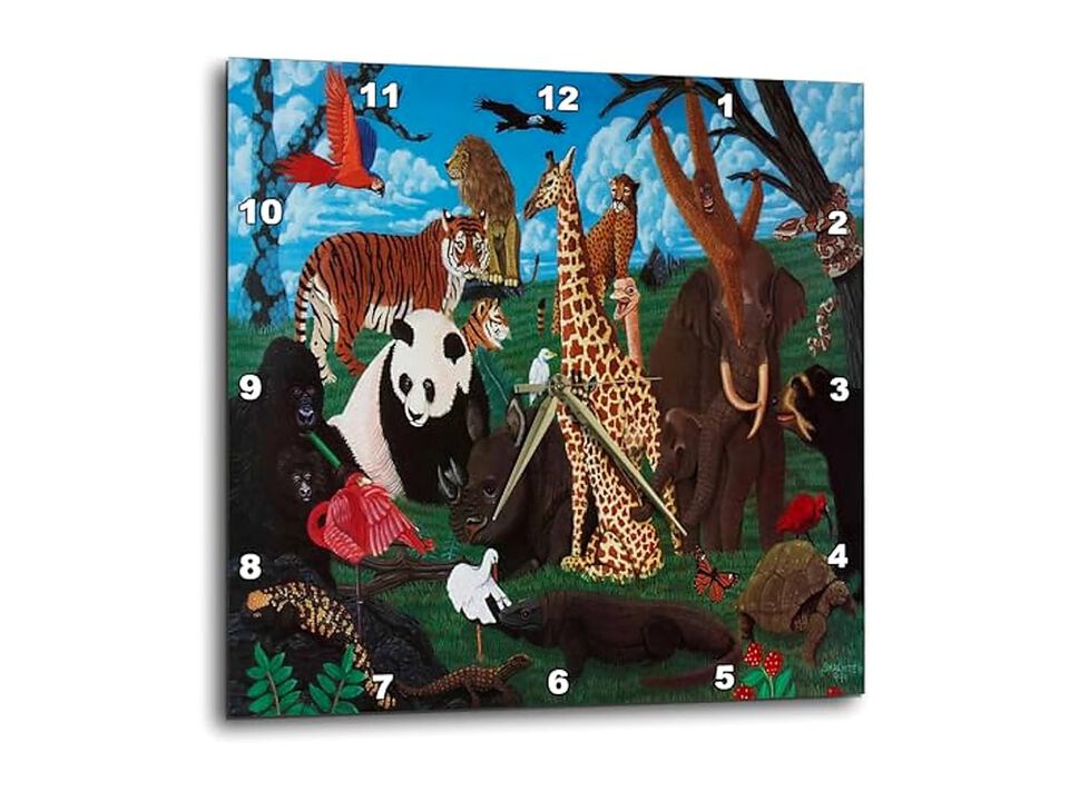 Zoo Animals Wall Clock 10 Inch Home Decor