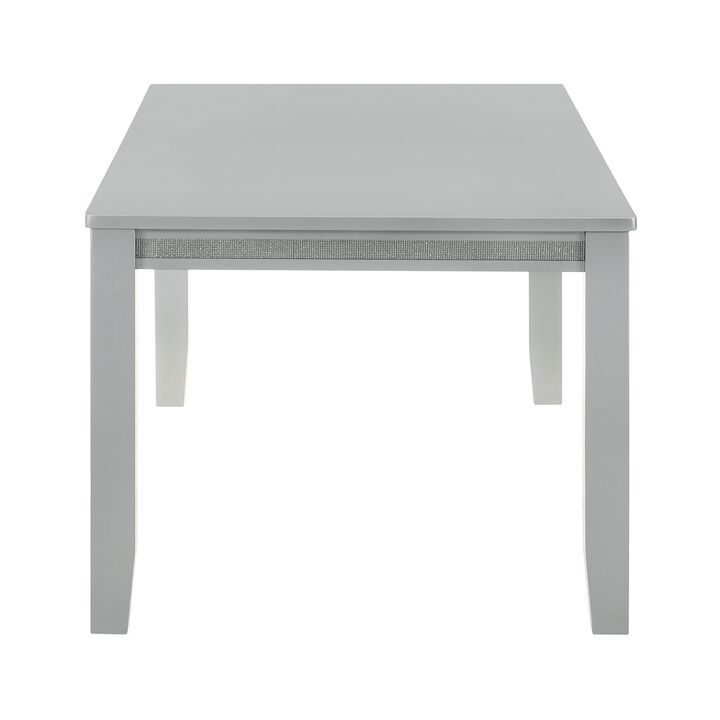 Liam 64 Inch Dining Table, Spacious Rectangular Top, Gray Wood Frame - Benzara