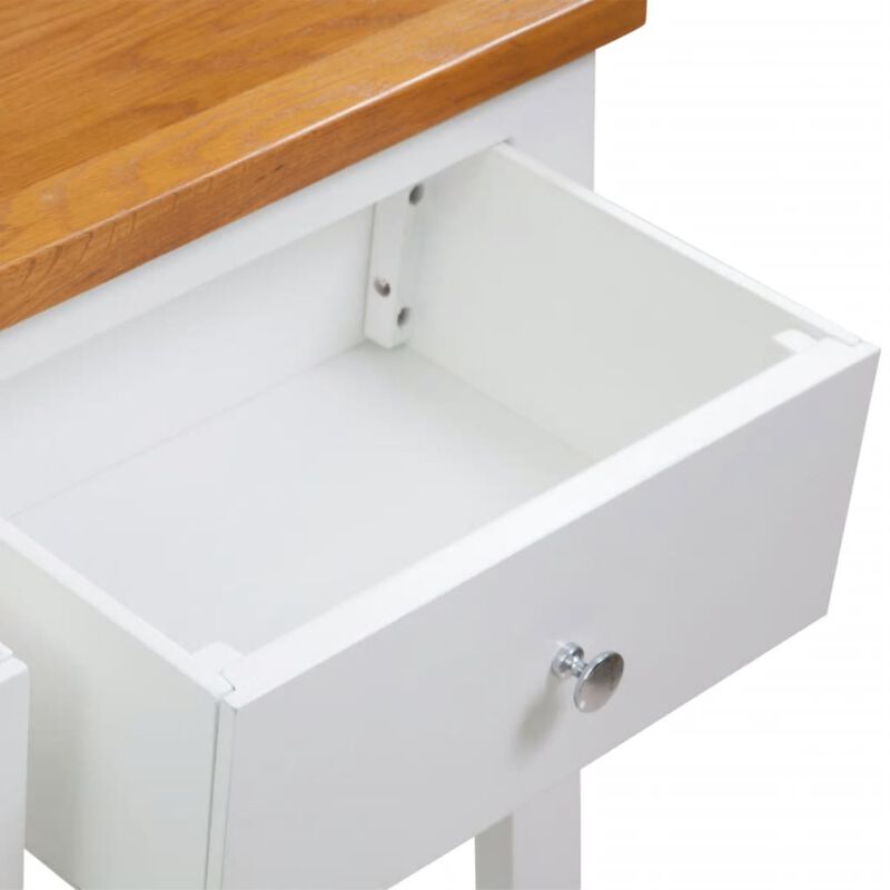 vidaXL Console Table 32.7"x11.8"x28.7"Solid Oak Wood