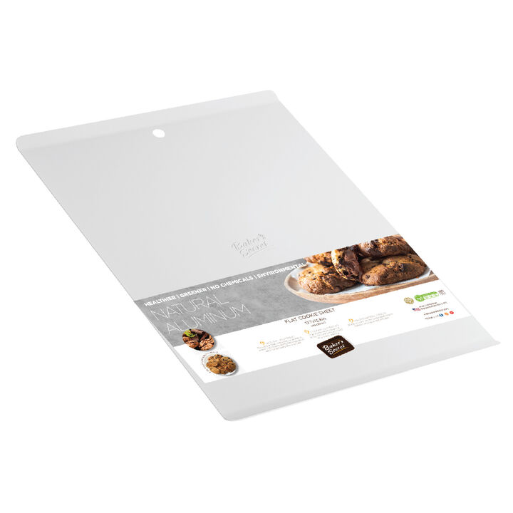 Baker's Secret Flat Cookie Sheet Pure Natural Aluminum Commercial Grade Extra Thick