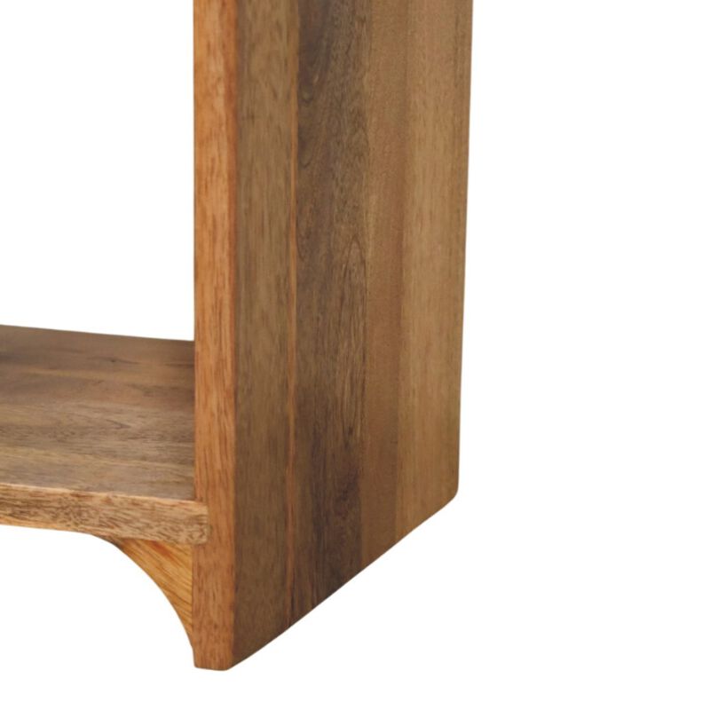 Artisan Furniture Solid Wood Newton Mini Oak-ish Nightstand with a drawer and open shelf