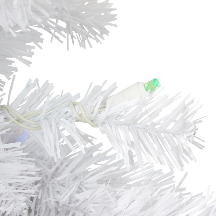30" Pre-Lit LED Snow White Christmas Wreath - Multicolor Lights