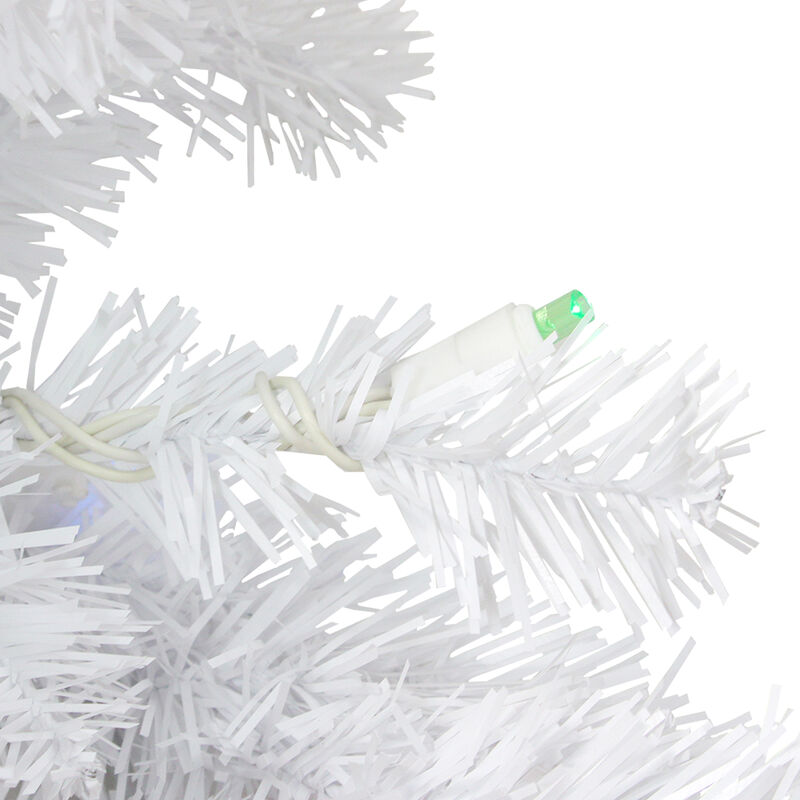 30" Pre-Lit LED Snow White Christmas Wreath - Multicolor Lights image number 1