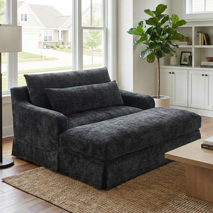Merax Chenille Sofa Bed - 900LBS Sturdy Frame Extra-Deep Seat with Pocket Spring Foam