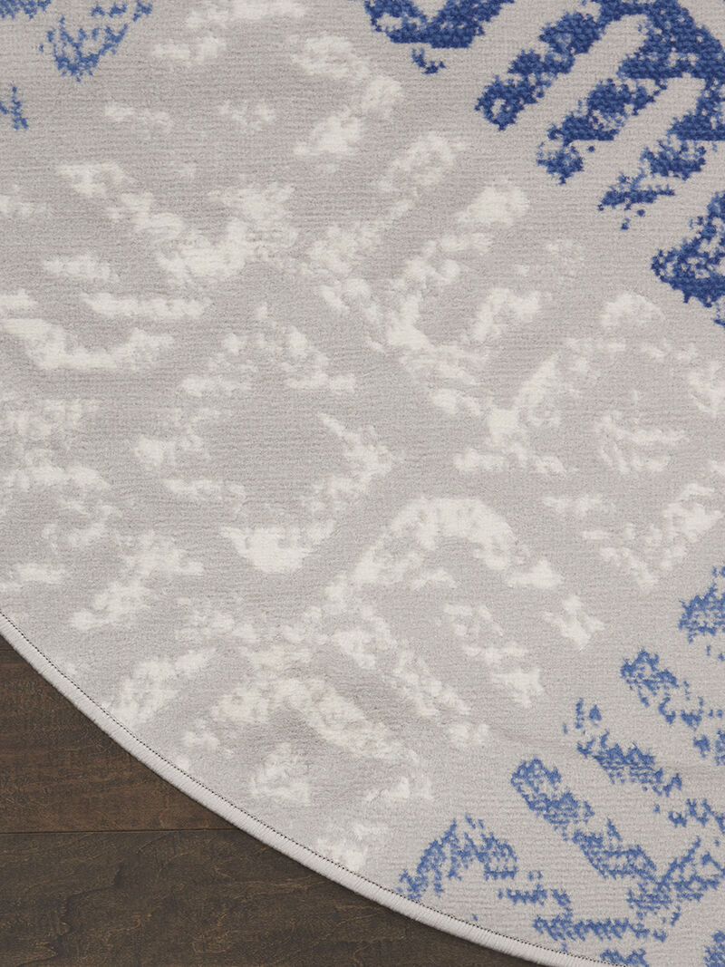 Whimsicle WHS18 Gray/Blue 5' x Round Rug image number 2