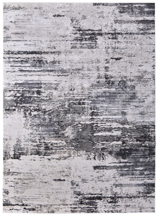 HomeRoots Abstract Power Loom Worn Faded Area Rug