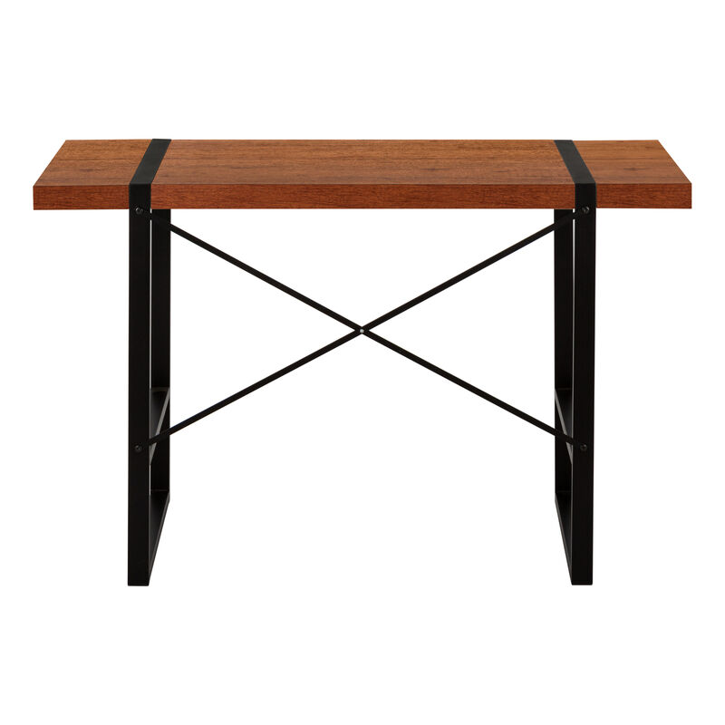 Monarch Specialties I 7656 Computer Desk, Home Office, Laptop, 48"L, Work, Metal, Laminate, Brown, Black, Contemporary, Modern