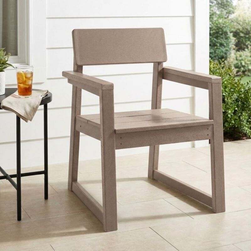 WOW PIONEER All-Weather HDPE Outdoor Dining Armchairs Durable Patio Seating with Backrest and Armrests for Backyard Deck Porch Garden Outdoor Spaces image number 1