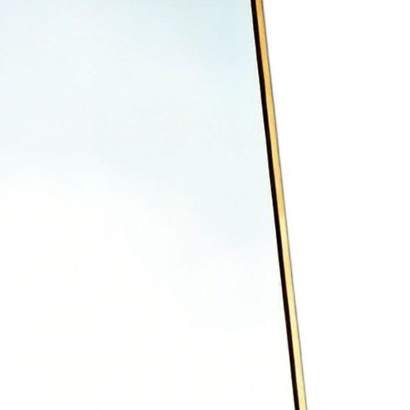 HomeRoots 56" Gold Aluminum Freestanding And Wall Mounted Framed Full Length Mirror image number 3