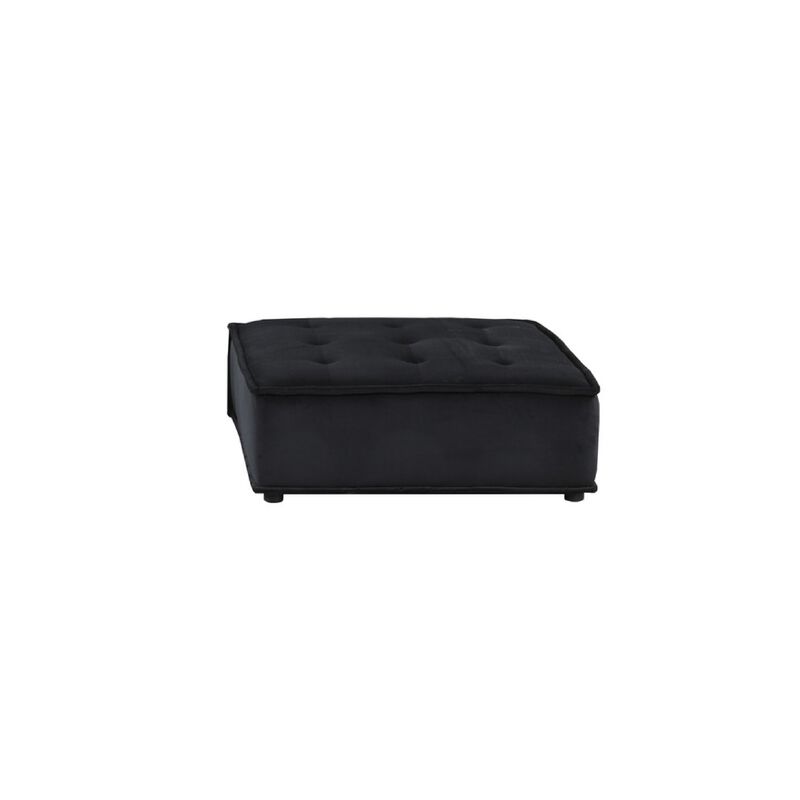 Alaya U Shaped Modular Sectional Sofa, Black Tufted Velvet, 160 Inch image number 3