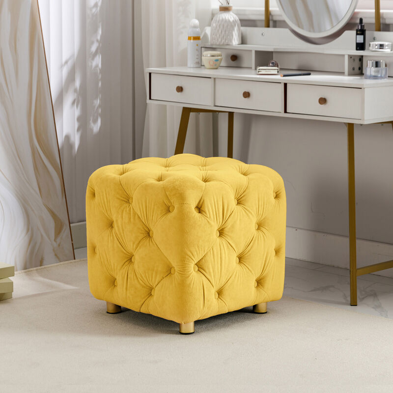 GOODSILO Versatile Modern Velvet Upholstered Ottoman Footstool with Multi-Functional Design for Stylish Home D&eacute;cor and Comfortable Seating image number 3