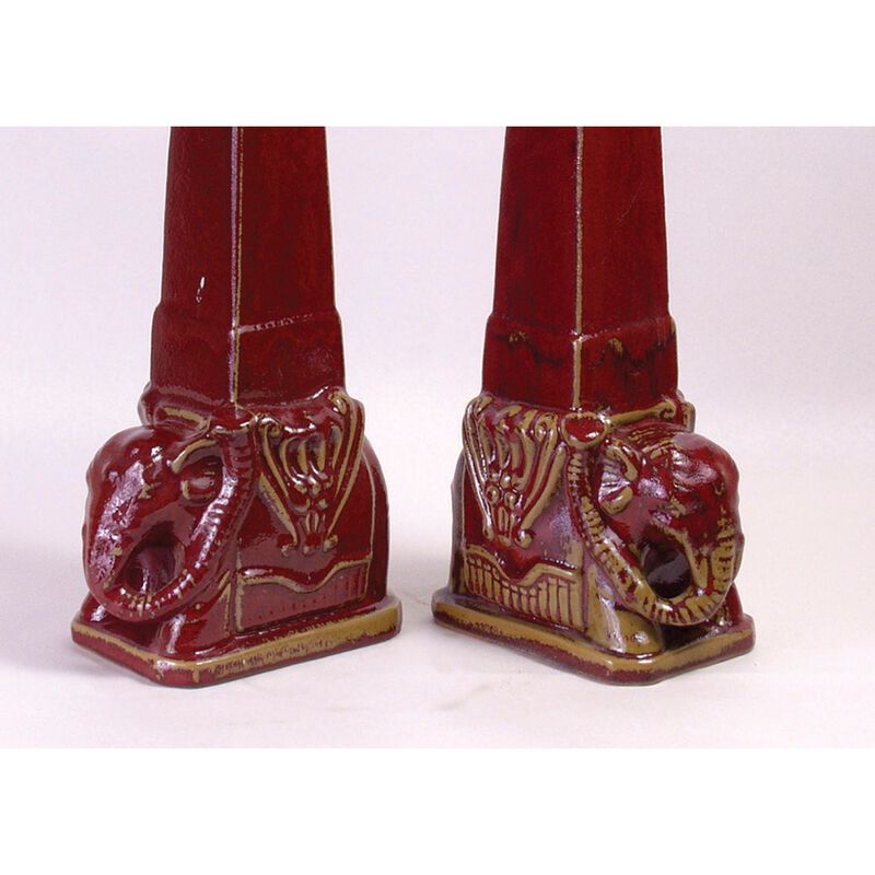Aa Importing Red Elephant Finial Pair image number 1