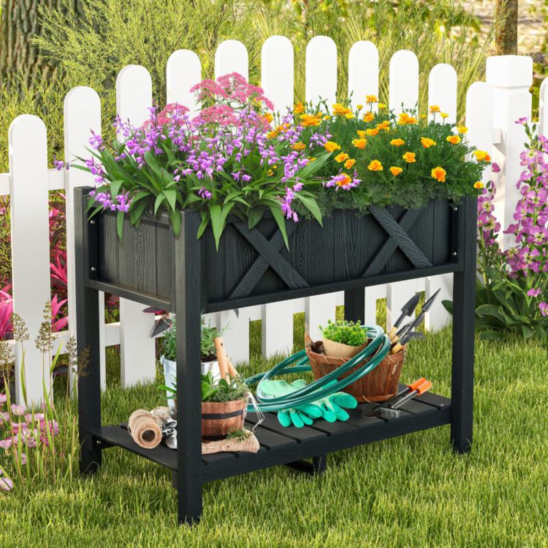 Hivvago HIPS Raised Garden Bed Poly Wood Elevated Planter Box