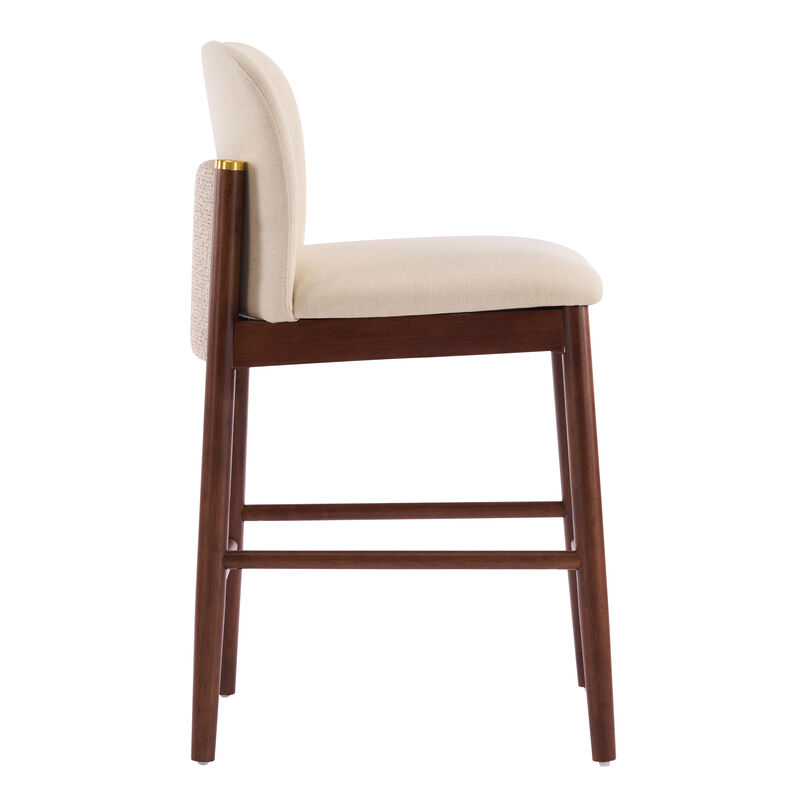 Christopher Knight Home Iven Modern Rubberwood Upholstered Counter Stools (Set of 2) image number 4