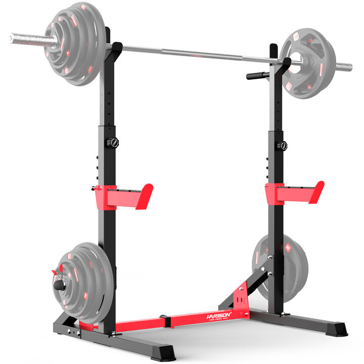 HARISON Heavy Duty Squat Rack, Adjustable Power Rack with Pull-Up & Dip Station, 650 lb Capacity (HR-G30812)