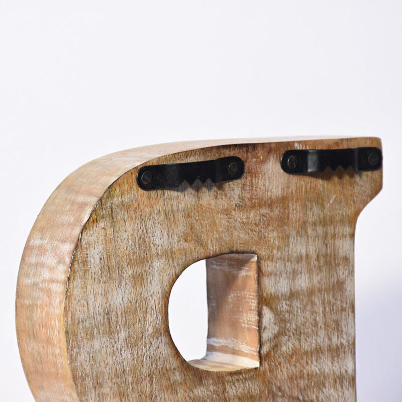 Vintage Natural Handmade Eco-Friendly "P" Alphabet Letter Block For Wall Mount & Table Top Décor