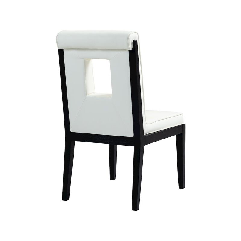 Meridian Furniture Gwendolyn Cream Vegan Leather Dining Side Chair, Set of 2