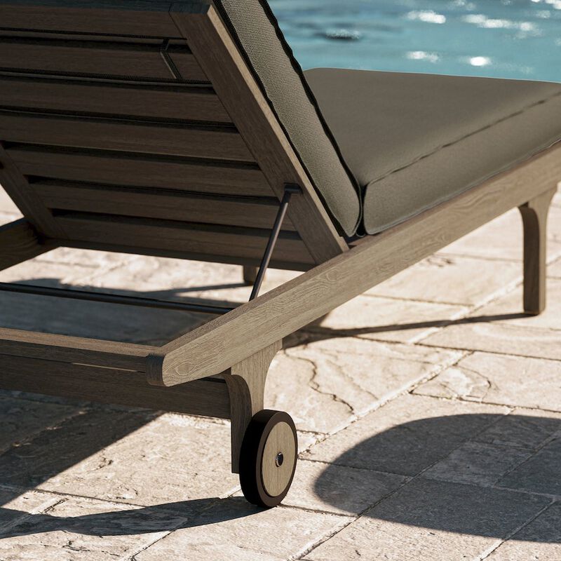 Saratoga Outdoor Patio Teak Chaise Lounge Chair image number 8