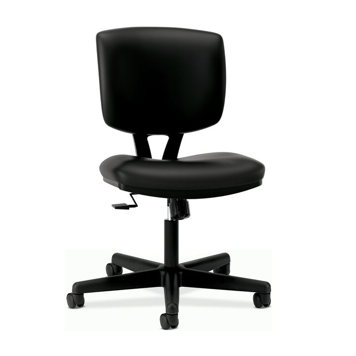 HON Volt Leather Task Chair - Computer Chair for Office Desk, Black (H5703)
