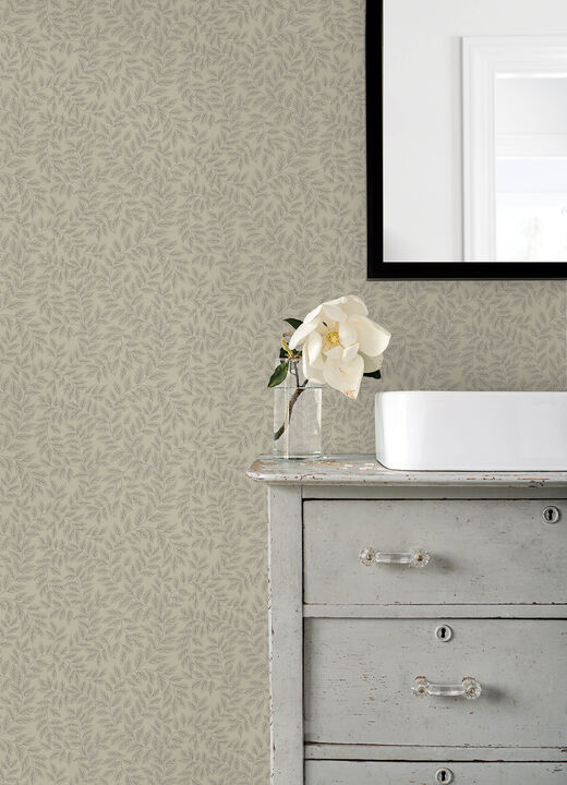 Lindl&Atilde;&para;v Taupe Leafy Vines Wallpaper (Set of 2)