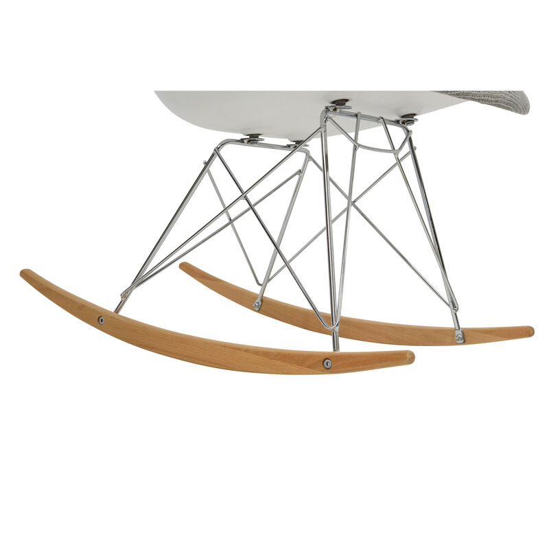 LeisureMod Wilson Twill Fabric Eiffel Rocking Chair