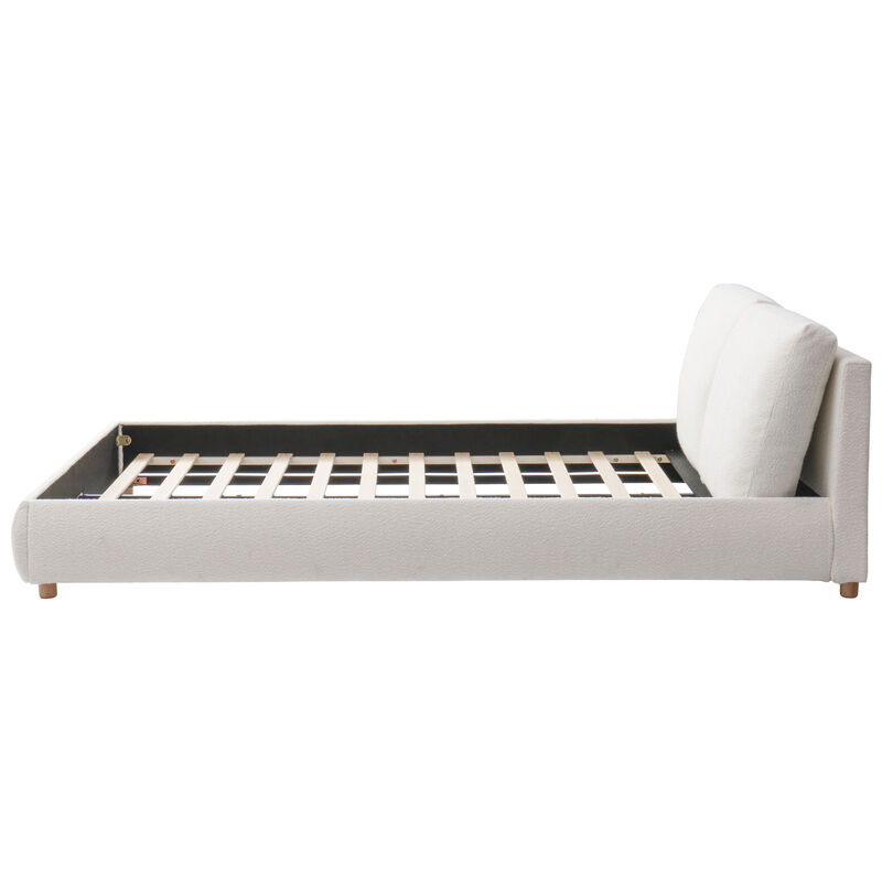 Christopher Knight Home Daley Upholstered Platform Bed with Removable Pillow Headboard image number 4