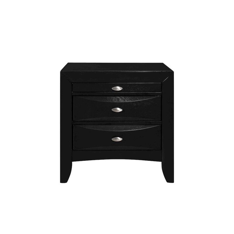 Global Furniture USA Transitional Linda Black Nightstand, Black image number 0