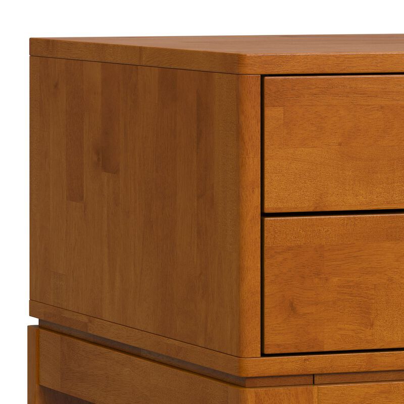 Simpli Home Harper Solid Hardwood End Table In Teak Brown