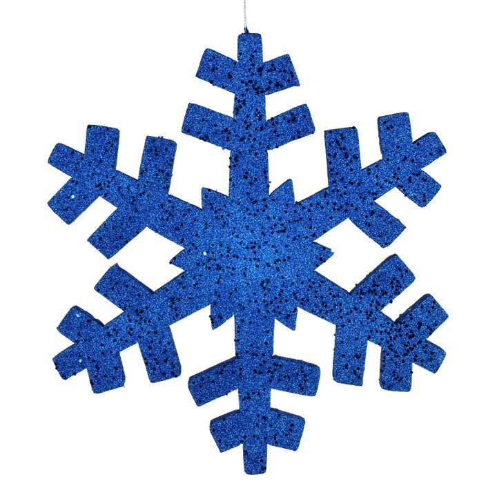 Vickerman 18" Blue Glitter Snowflake Christmas Ornament.