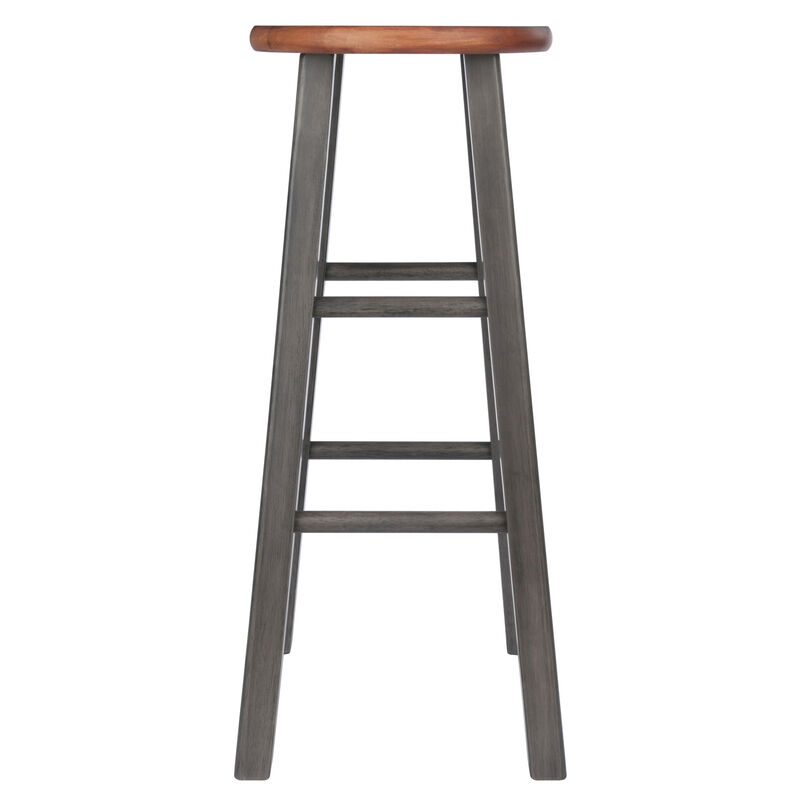 Winsome Ivy Bar Stool 29", Rustic Teak / Gray Finish