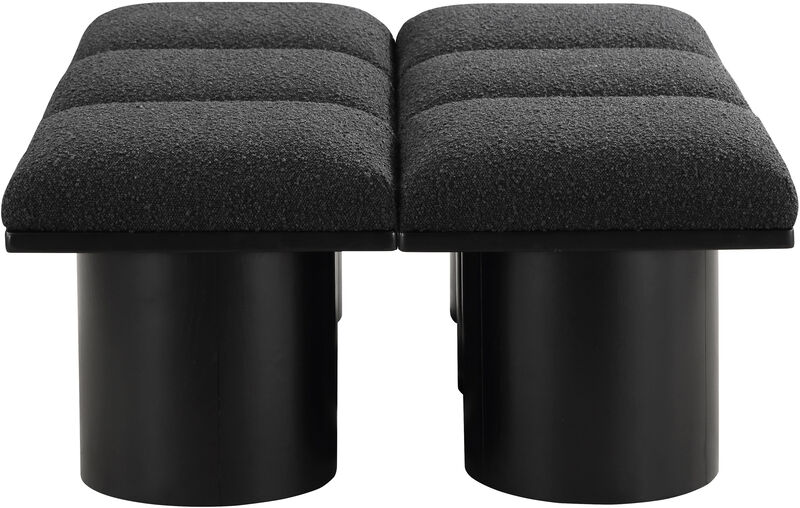 Meridian Furniture Pavilion Black Boucle Fabric Bench