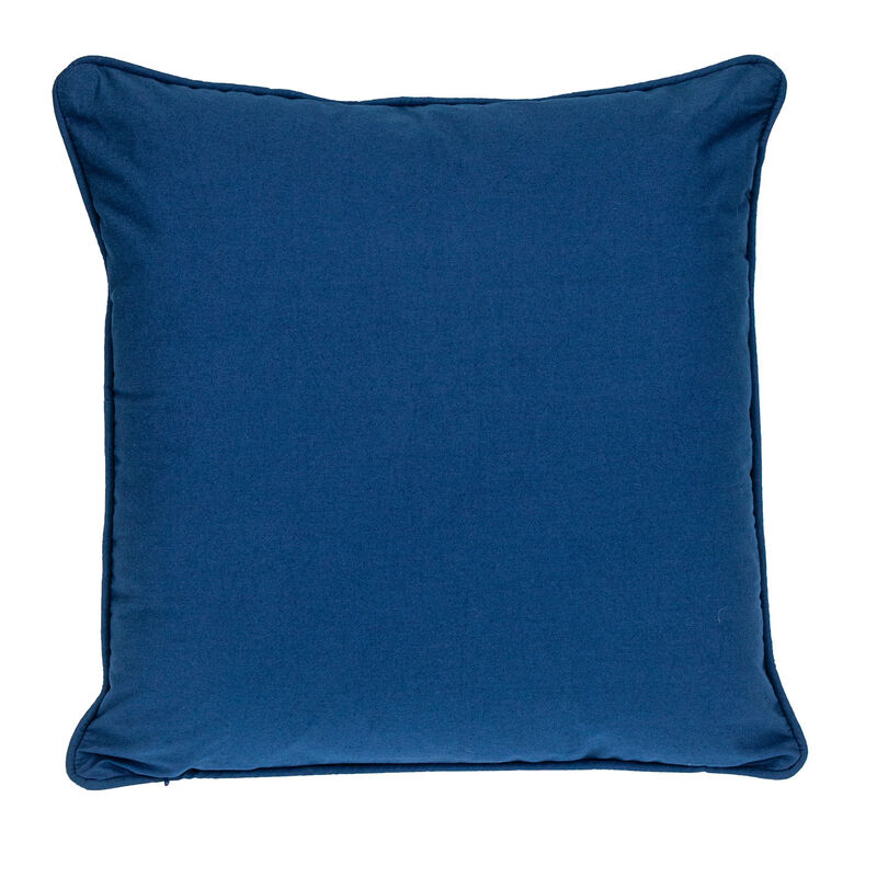 HomeRoots 20" X 20" Blue Geometric Cotton Zippered Pillow image number 2