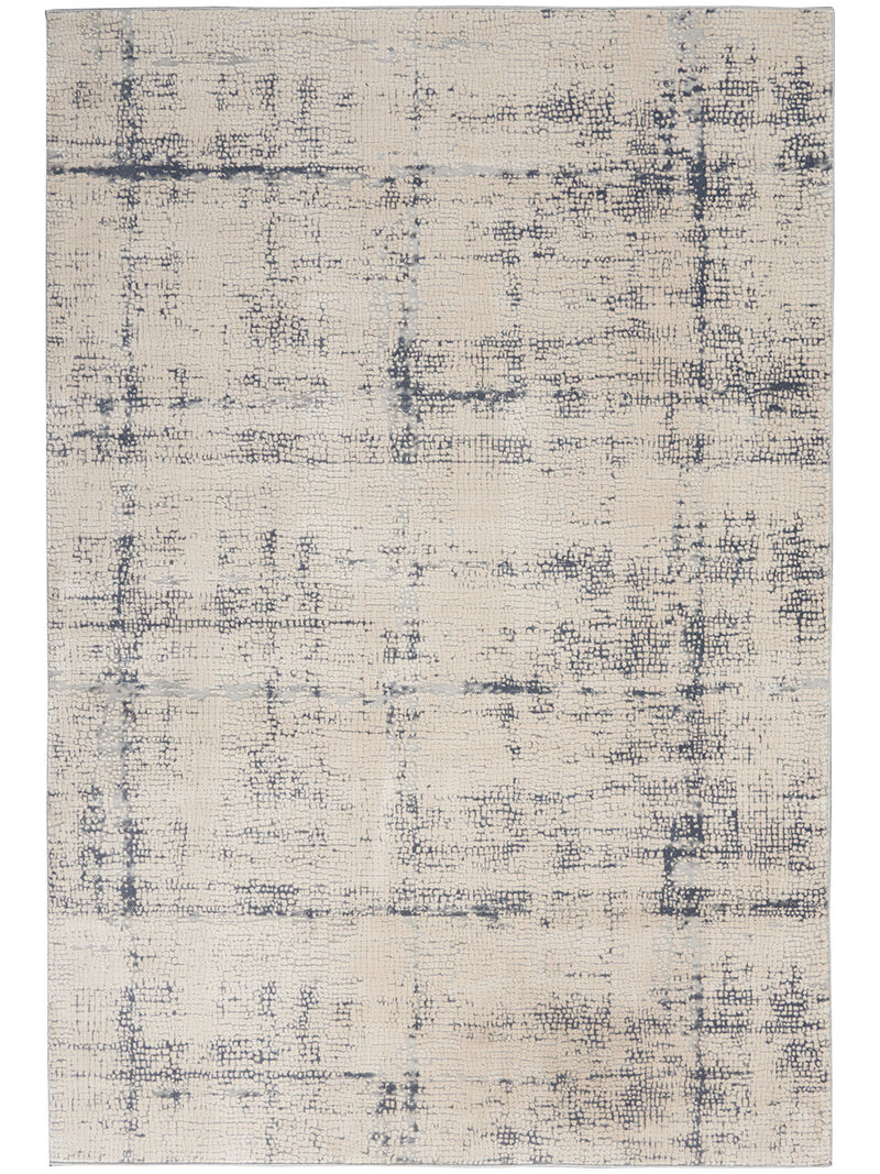 Rustic Textures RUS06 Ivory/Blue 6' x 9' Rug