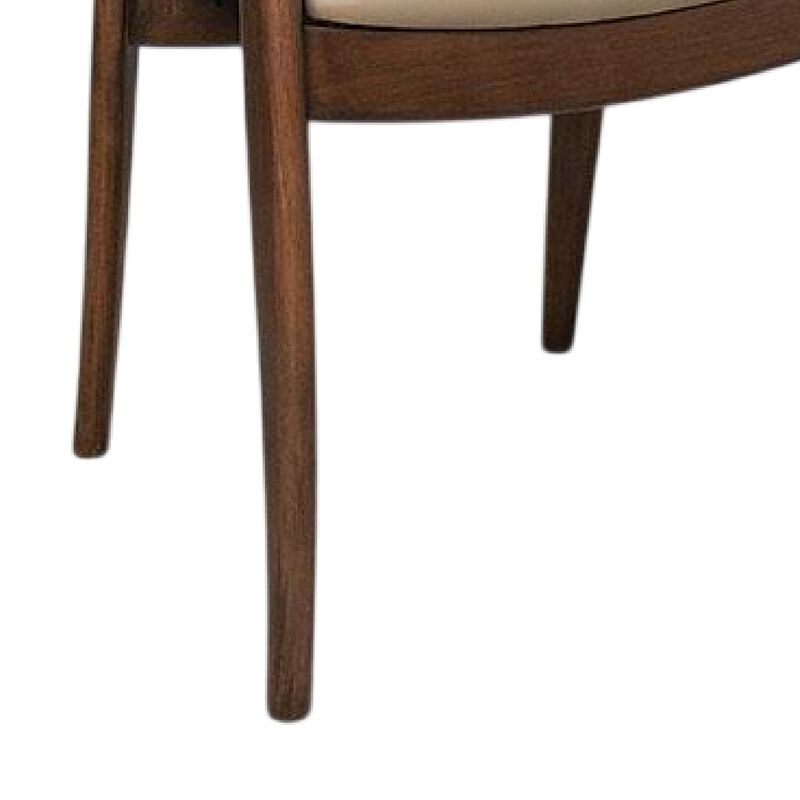 Niva Dining Side Chair Set of 2, Modern Armchairs, Brown Rubberwood