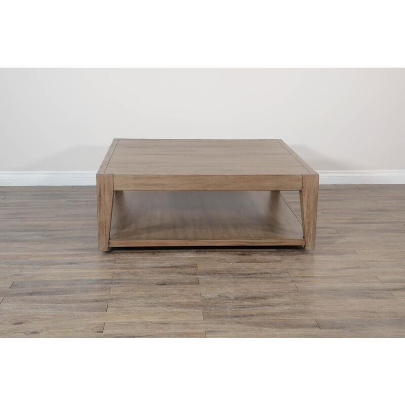 Sunny Designs Doe Valley Mahogany Wood Coffee Table with Casters in Light Brown