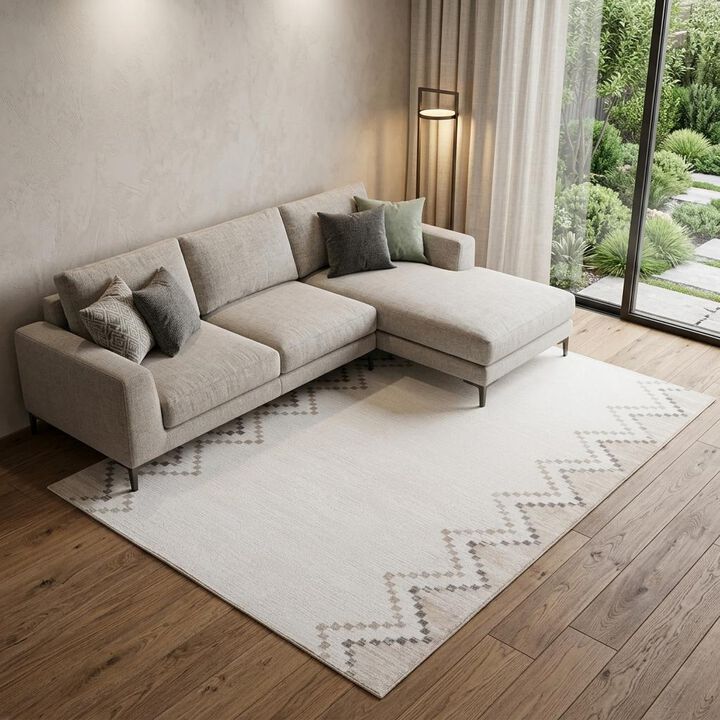 HomeRoots Abstract Distressed Area Rug