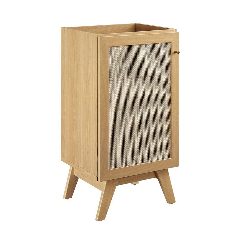 Modway Soma Rattan Weave Bathroom Vanity Cabinet (Sink Basin Not Included), 18 Inch, Oak image number 0