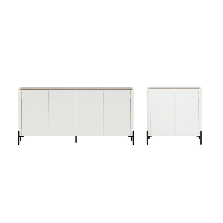 Abbey Beige Accent Cabinet and Sideboard Set