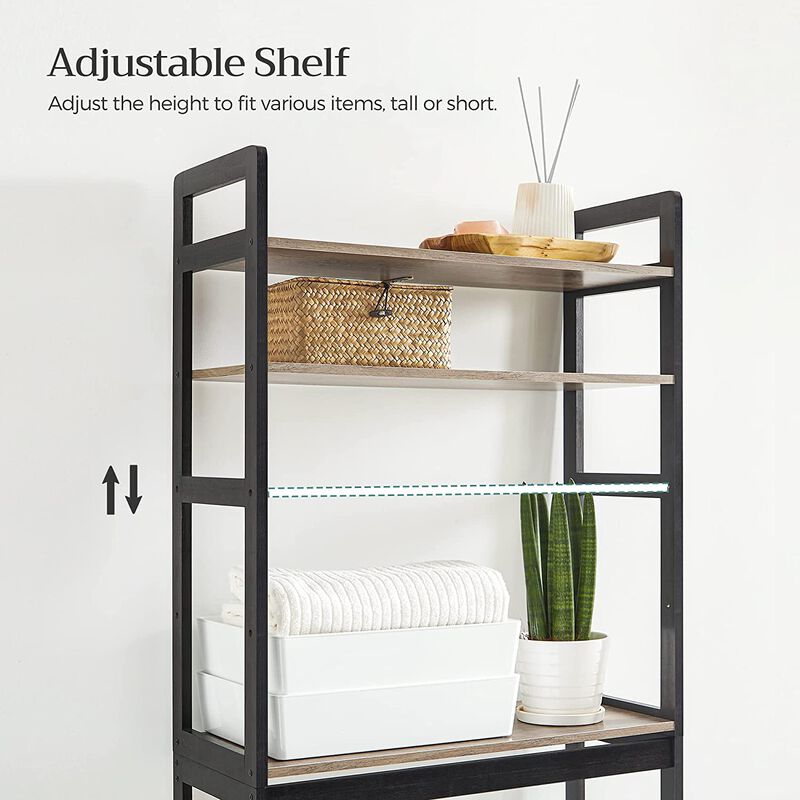 Over-the-Toilet Storage Cabinet with Adjustable Shelves for Bathroom Organization