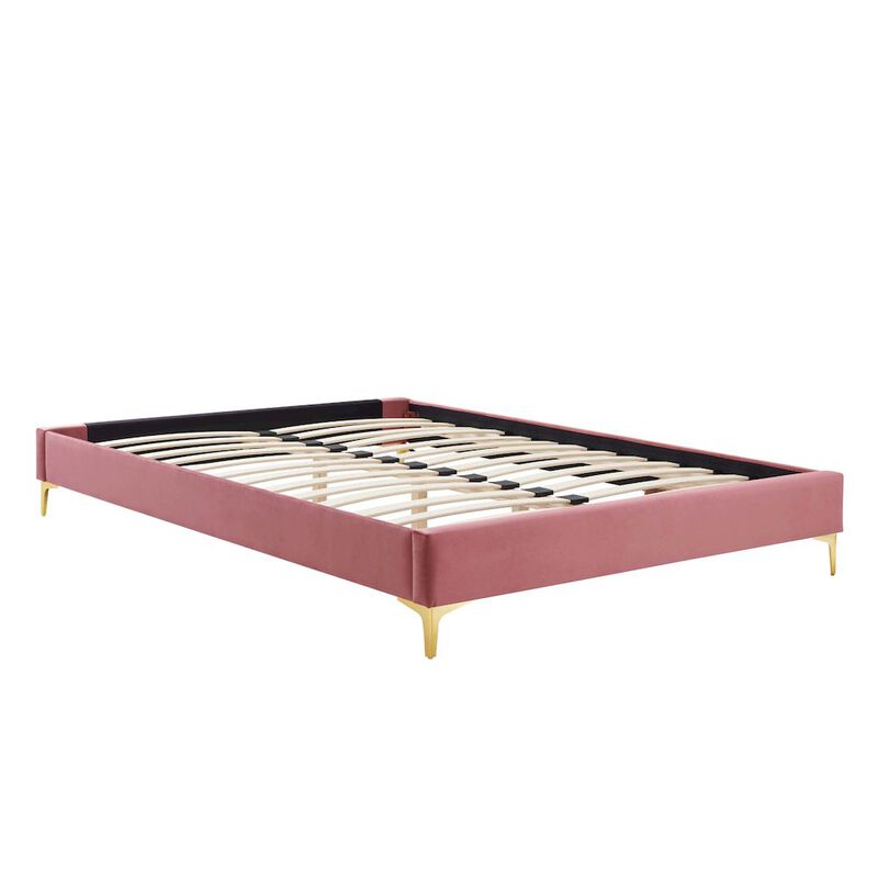 Sutton Performance Velvet Queen Bed Frame image number 1
