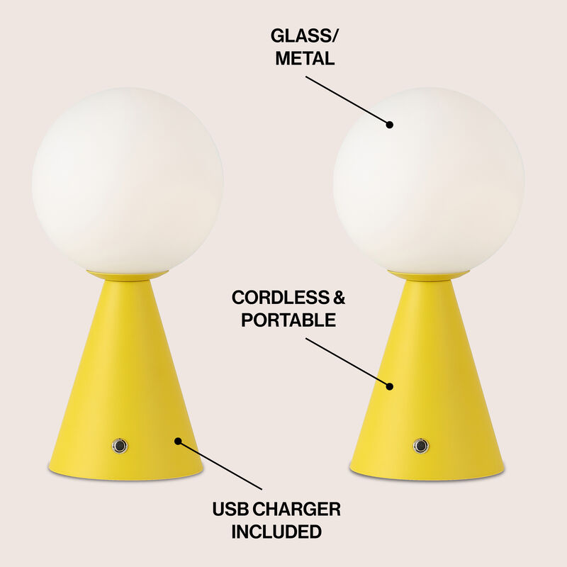 Macie 11.75" Modern Minimalist Globe Rechargeable/Cordless Dimmable Integrated LED Table Lamp with Touch Sensor