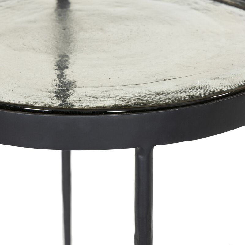 Yoko Small Clear Cast Glass Nesting Table