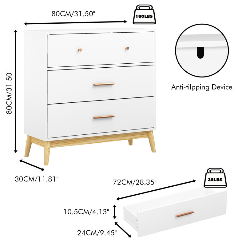 Toskha Modern White Chest image number 8