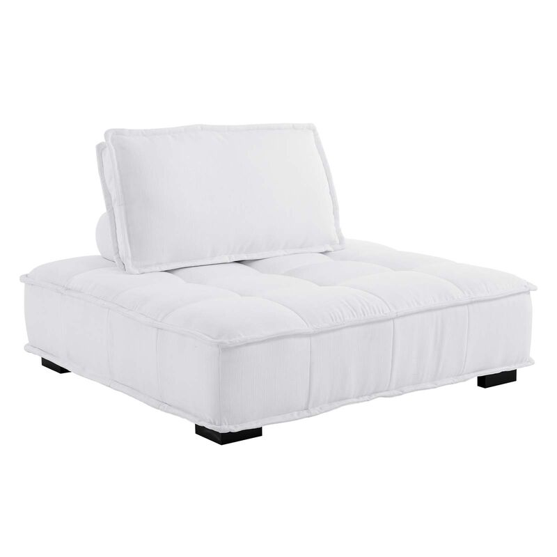 Saunter Tufted Fabric Armless Chair White EEI-4725-WHI image number 0