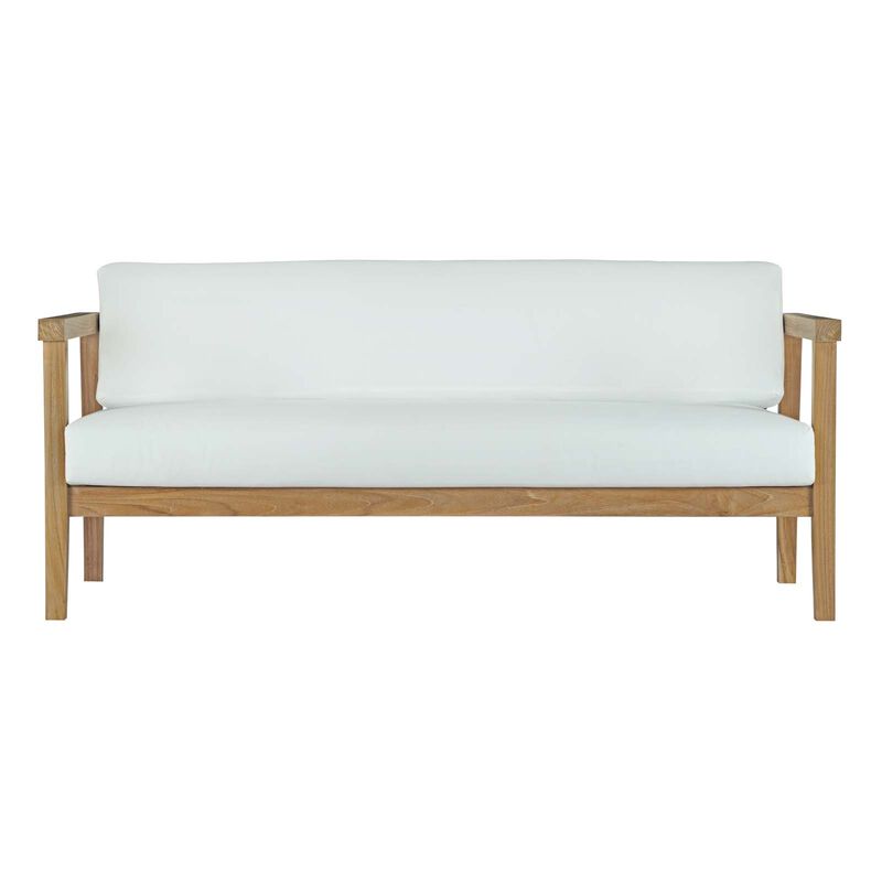 Modway - Bayport Outdoor Patio Teak Sofa Natural White image number 2